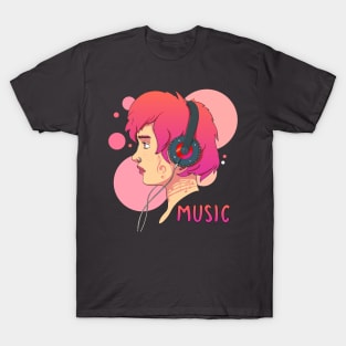 Girl with headphones T-Shirt